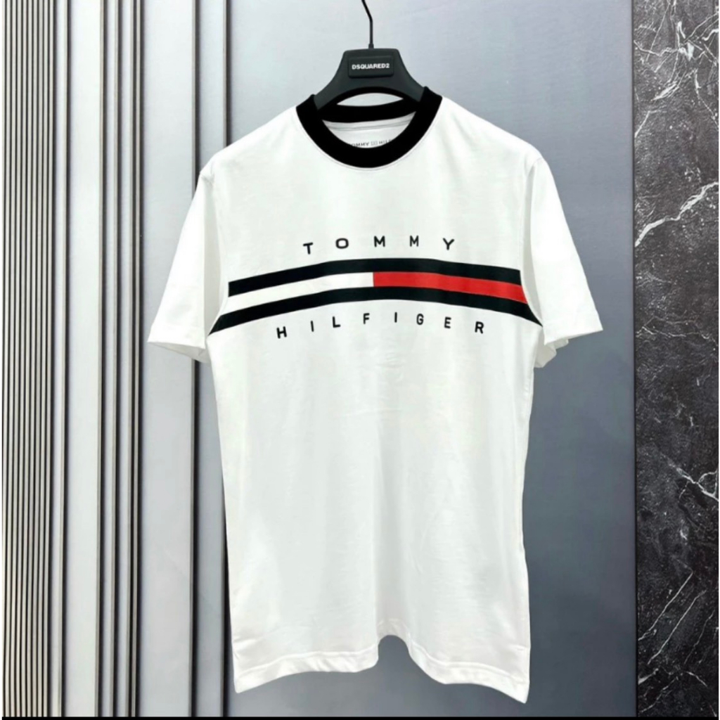 Áo Phông Tommy Chữ Thêu Cao Cấp Chất Liệu Cotton Chuẩn Phong Cách Boy Phố
