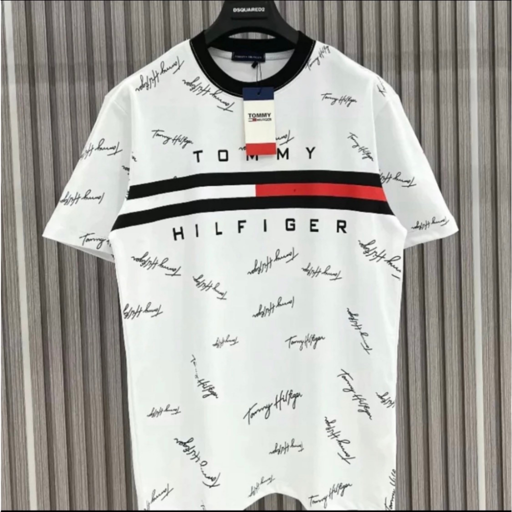 Áo Phông Tommy Chữ Kí Bản Thêu Chất Liệu Cotton - Áo Thun Nam Nữ Tommy Chữ Kí Phong Cách Boy Phố Hot 2023