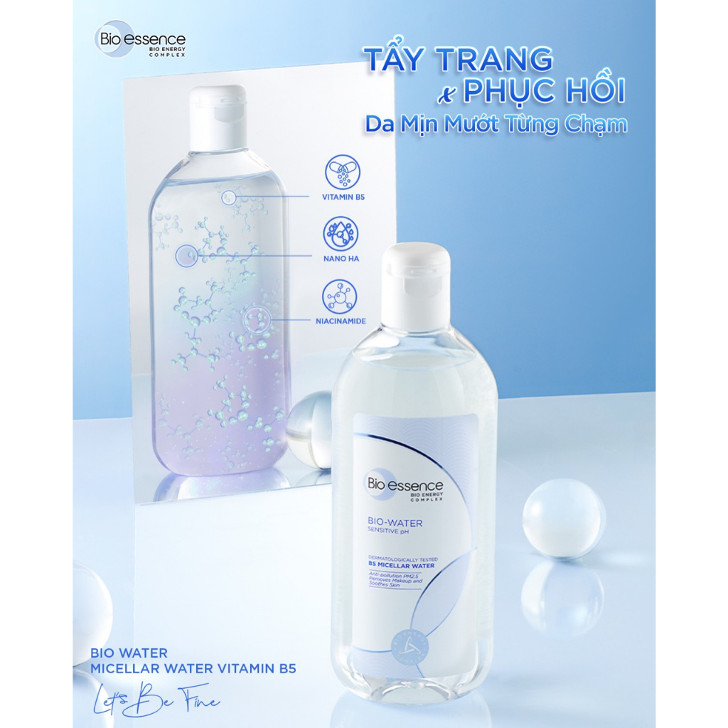 Nước tẩy trang ẩm mượt mịn màng Bio-Essence BioWater Micellar 400ml