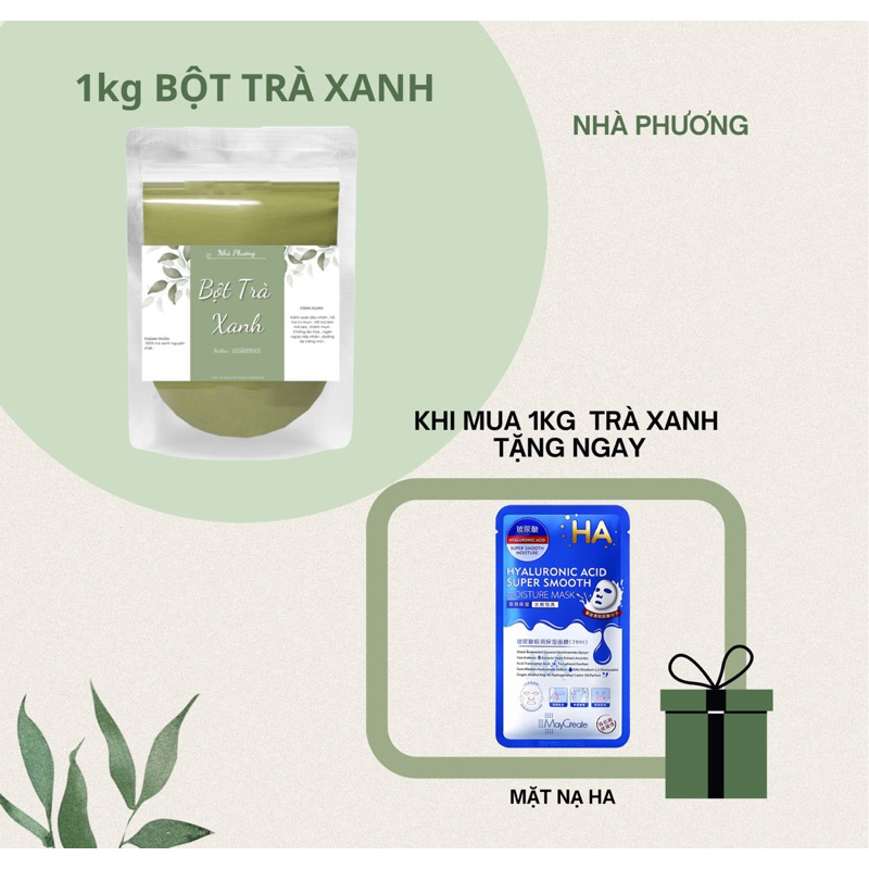 Bột trà xanh nguyên chất Organic gói 250gr, 500gr