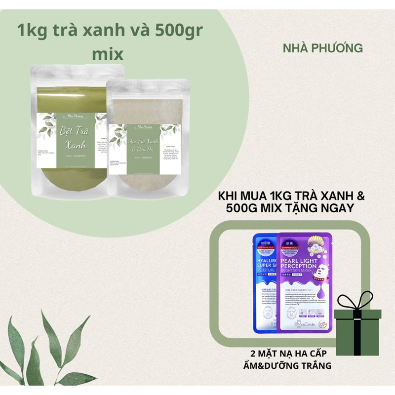 Bột trà xanh nguyên chất Organic gói 250gr, 500gr