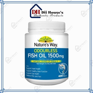 Nature's way odourless fish oil 1500mg 400 viên - dầu cá không mùi.
