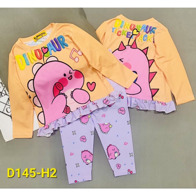 MÃ D145 BỘ DÀI TAY BÉ GÁI THUN LẠNH 3D SIZE 20-40KG