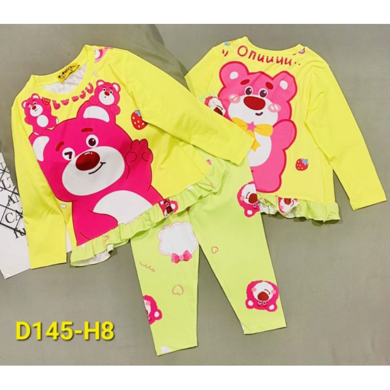 MÃ D145 BỘ DÀI TAY BÉ GÁI THUN LẠNH 3D SIZE 20-40KG