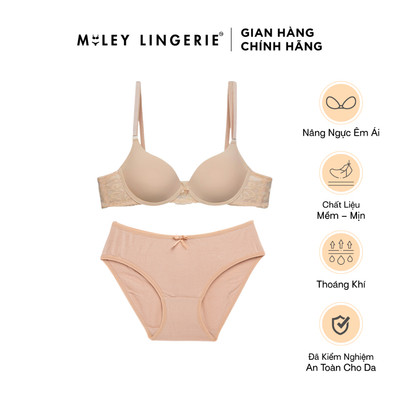 Bộ Áo Ngực Có Gọng Lưng Ren và Quần Modal MILEY LINGERIE - Mềm Mại, Thoáng Khí BRM09002 - BCS0904