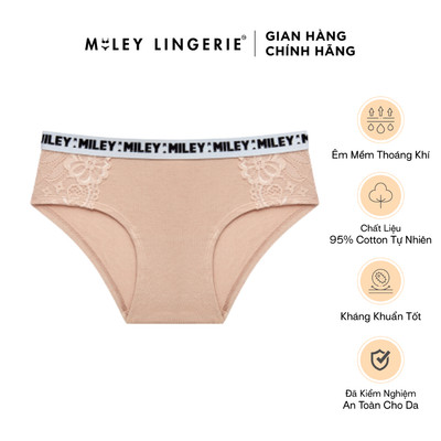 Quần Lót Modal Phối Ren Miley Lingerie - Viền Lưng Logo, Thoáng Khí