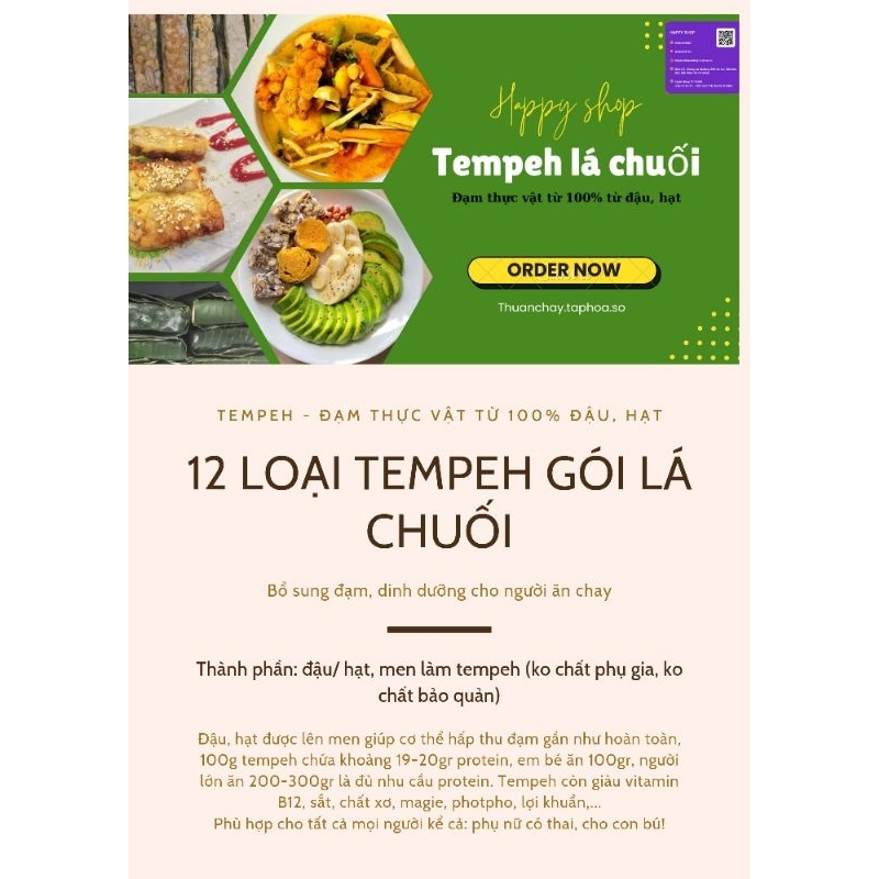 Tempeh đậu gà mix đậu phộng hạt sen