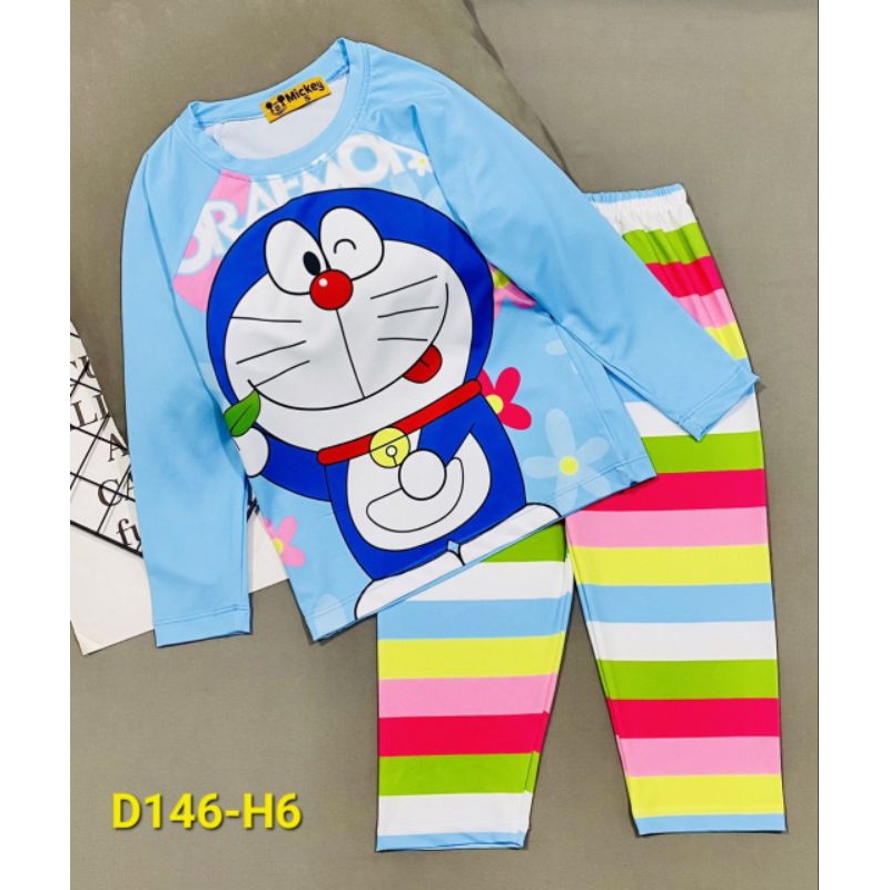 MÃ D146 BỘ DÀI TAY BÉ GÁI THUN LẠNH 3D SIZE 20-40KG