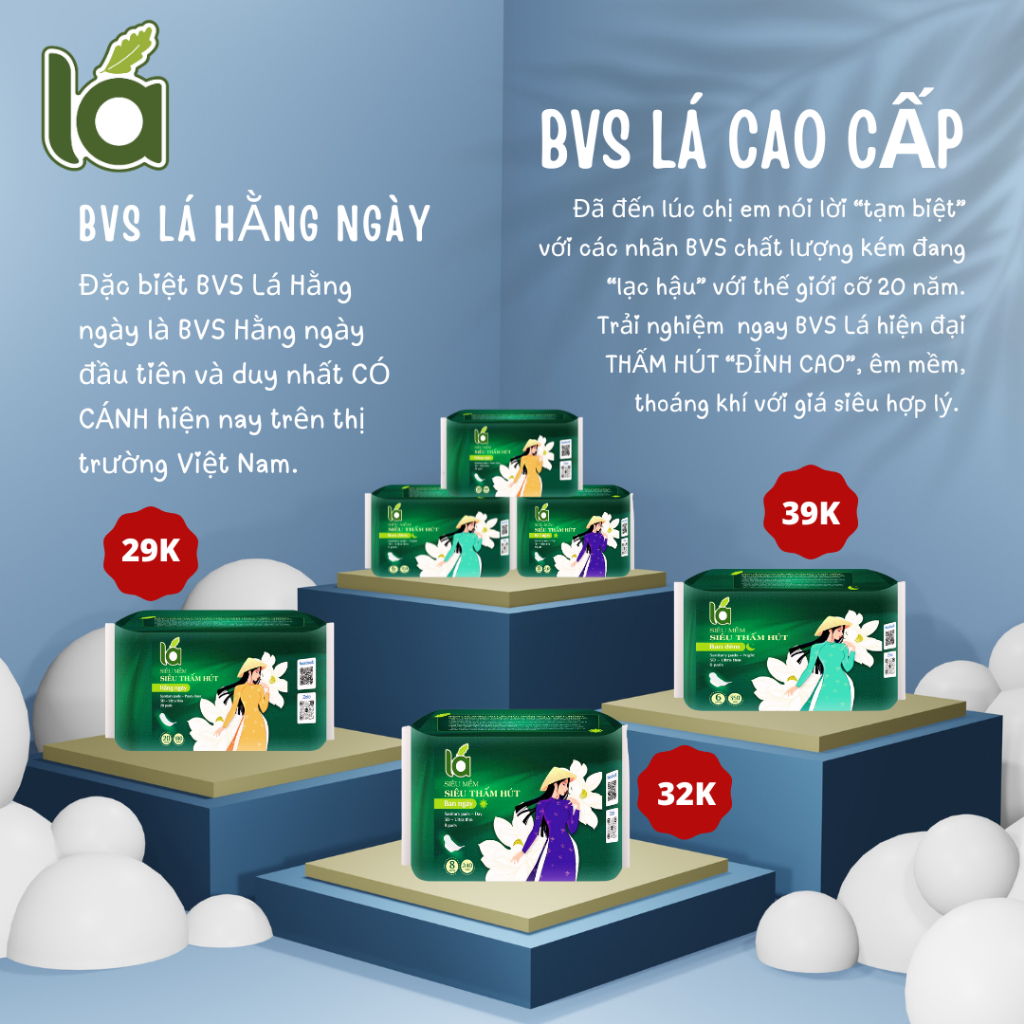 Combo BVS Lá cao cấp Ban ngày 240mm có cánh 8 miếng và BVS Lá cao cấp Hằng ngày 180mm có cánh 20 miếng