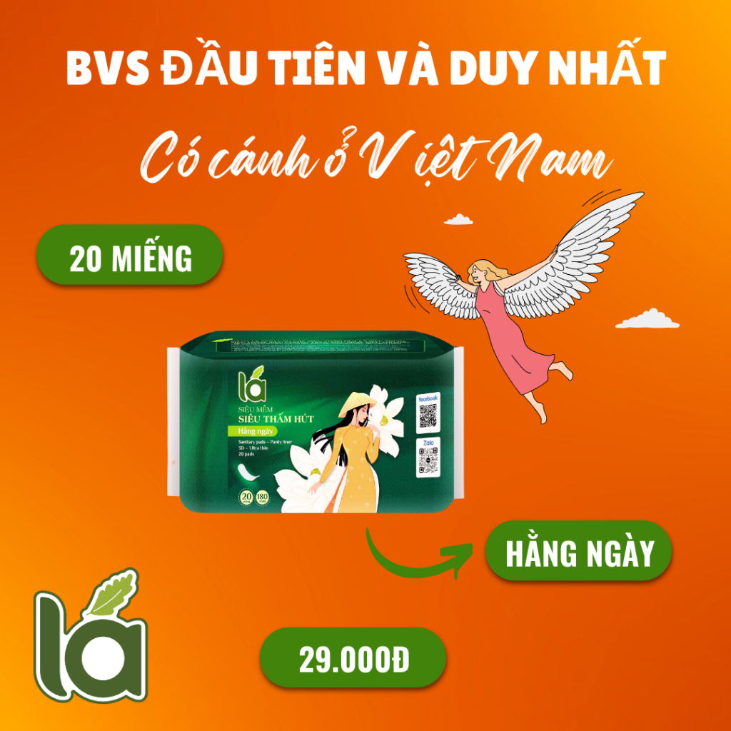 Combo BVS Lá cao cấp Ban ngày 240mm có cánh 8 miếng và BVS Lá cao cấp Hằng ngày 180mm có cánh 20 miếng