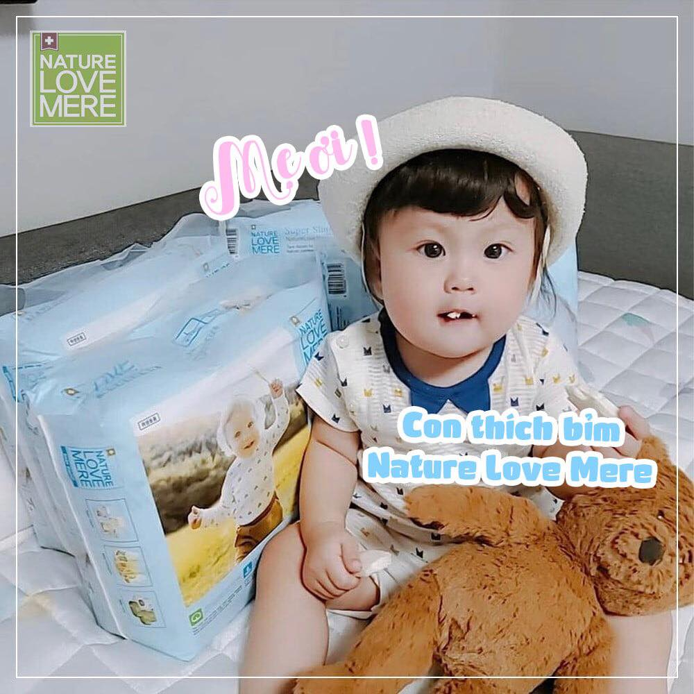 COMBO 2 bịch Bỉm dán/quần NATURE LOVE MERE cao cấp nội địa Hàn Quốc cho bé S26/M24/L22/XL20/XXL18