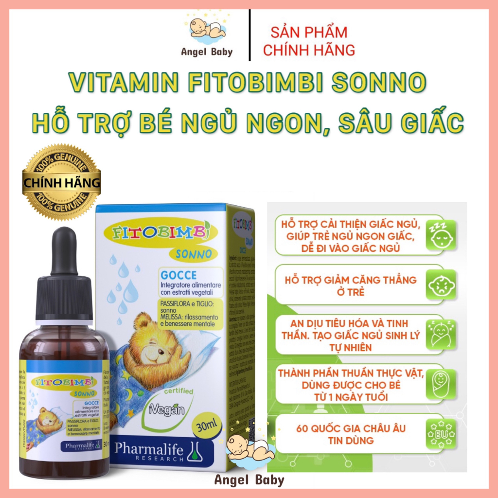 Fitobimbi Sonno, Siro Hỗ Trợ Bé Ngủ Ngon, Sâu Giấc - Chai 30ml