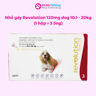 REVOLUTION 120mg (Selamectin 12%) - Tuýp nhỏ gáy trị kí sinh trùng cho chó 10~20kg.