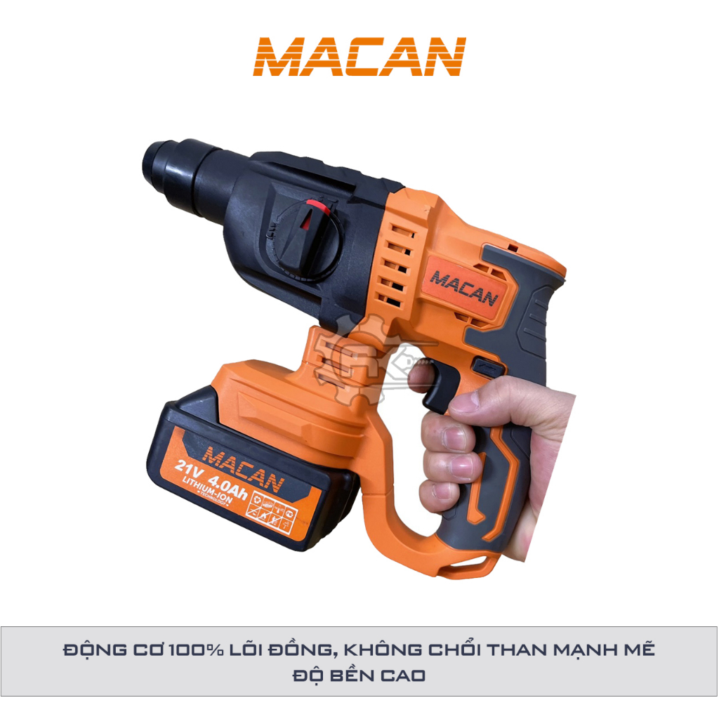 Máy khoan đục bê tông pin Macan 6026, Động cơ bền bỉ mạnh mẽ