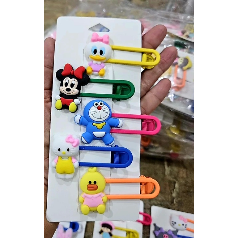 Set 5 kẹp tóc size lớn 7cm, họa tiết đáng yêu ngộ nghĩnh cho bé