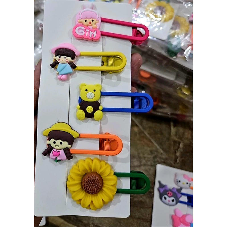 Set 5 kẹp tóc size lớn 7cm, họa tiết đáng yêu ngộ nghĩnh cho bé
