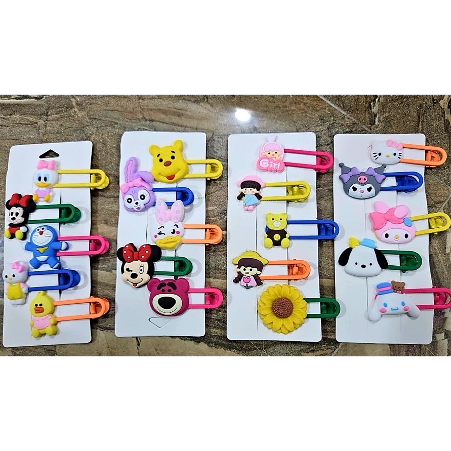 Set 5 kẹp tóc size lớn 7cm, họa tiết đáng yêu ngộ nghĩnh cho bé