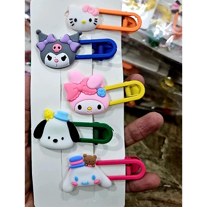 Set 5 kẹp tóc size lớn 7cm, họa tiết đáng yêu ngộ nghĩnh cho bé