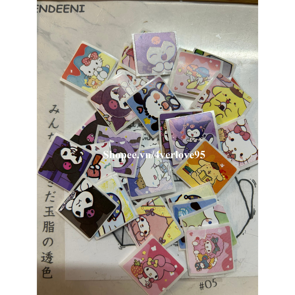 Set 32 Hình Dán Sanrio Hoạt Hình Kuromi Melody Hình Dán Anime Hình Dán Niêm Phong 2cm