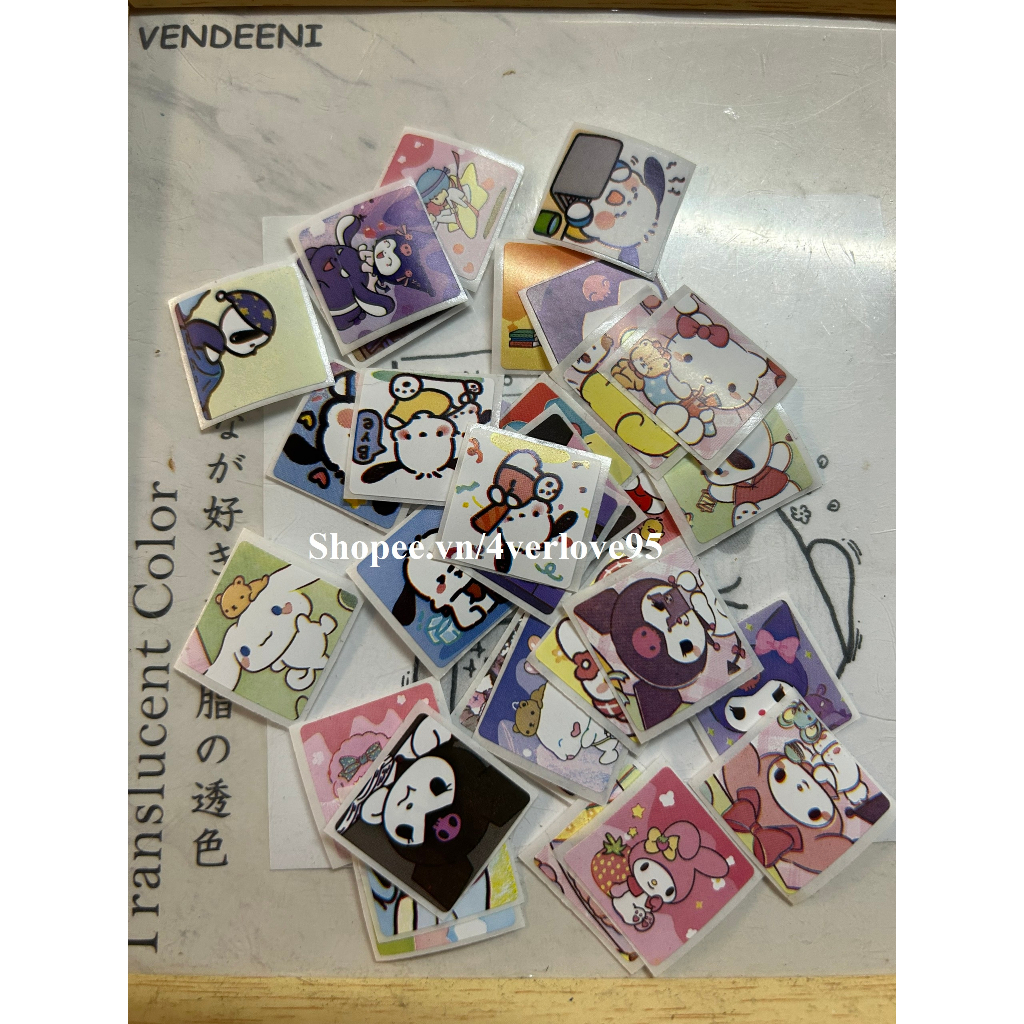 Set 32 Hình Dán Sanrio Hoạt Hình Kuromi Melody Hình Dán Anime Hình Dán Niêm Phong 2cm