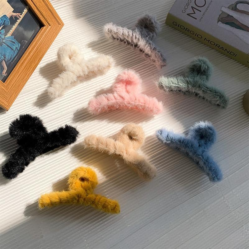 Kẹp tóc Càng Cua Phủ Lông Nhung Cute Xinh xắn Dành Nữ Phong Cách Hàn Quốc