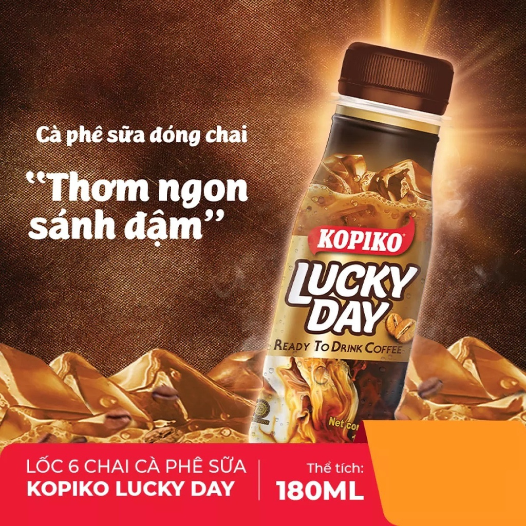 ☕☕ Cà phê sữa Lucky Day Kopiko chai 180ml Indonesia 🇮🇩🇮🇩