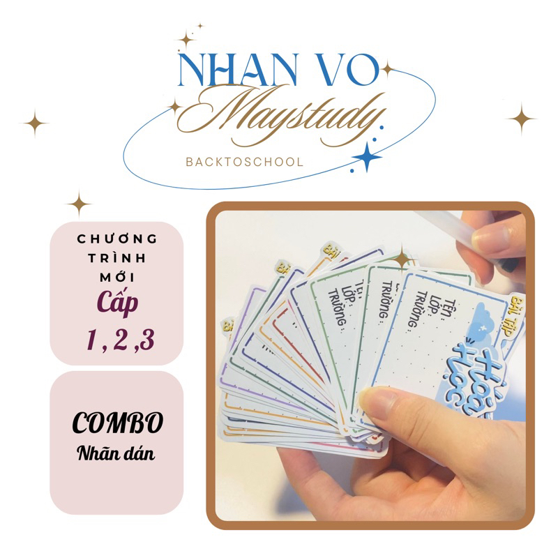 Combo nhãn vở môn học tiện lợi - chương trình mới , chương trình mới / MAYSTUDY THIẾT KẾ