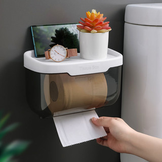 Hộp Đựng Giấy Vệ Sinh Dán Tường, Hộp Đựng Khăn Giấy Có Kệ Để Đồ Chống Thấm Nước Tiện Dụng