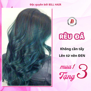 Thuốc nhuộm tóc XANH RÊU, RÊU ĐÁ, NÂU RÊU không tẩy lên từ nền đen, tặng kèm trợ nhuộm và găng tay | Bill Hair, Billhair