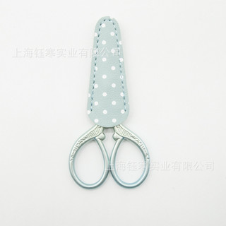 Kéo vintage cắt chỉ kèm bao da