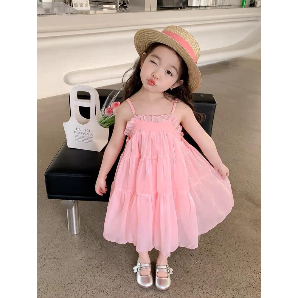 VÁY DÂY TƠ XÒE BỒNG CHO BÉ GÁI