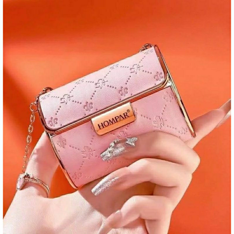 Set son túi hồng 4 son môi Hompar