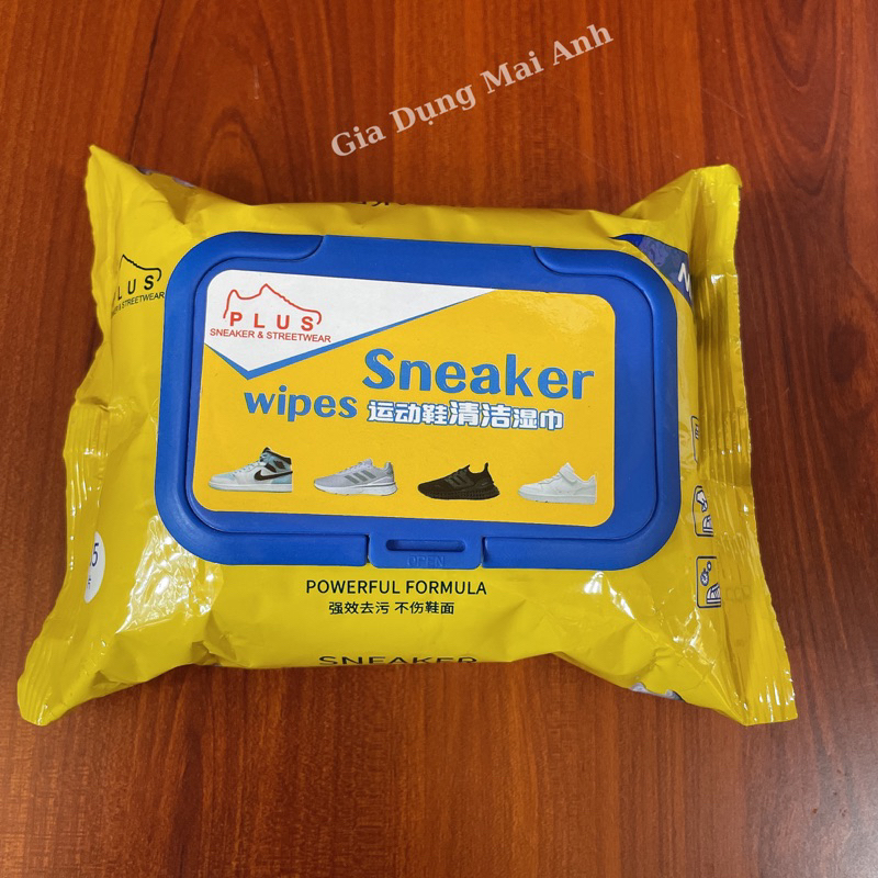 Khăn lau giày chuyên dụng Seaker 35 tờ, an toàn tiện lợi, mẫu mới sạch sâu hơn.