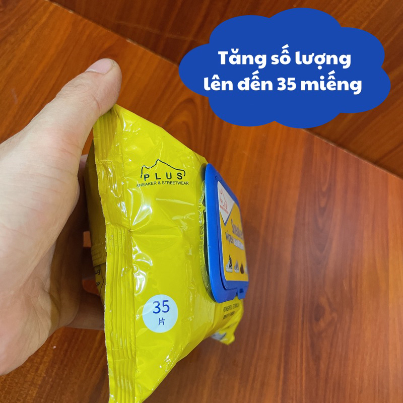 Khăn lau giày chuyên dụng Seaker 35 tờ, an toàn tiện lợi, mẫu mới sạch sâu hơn.