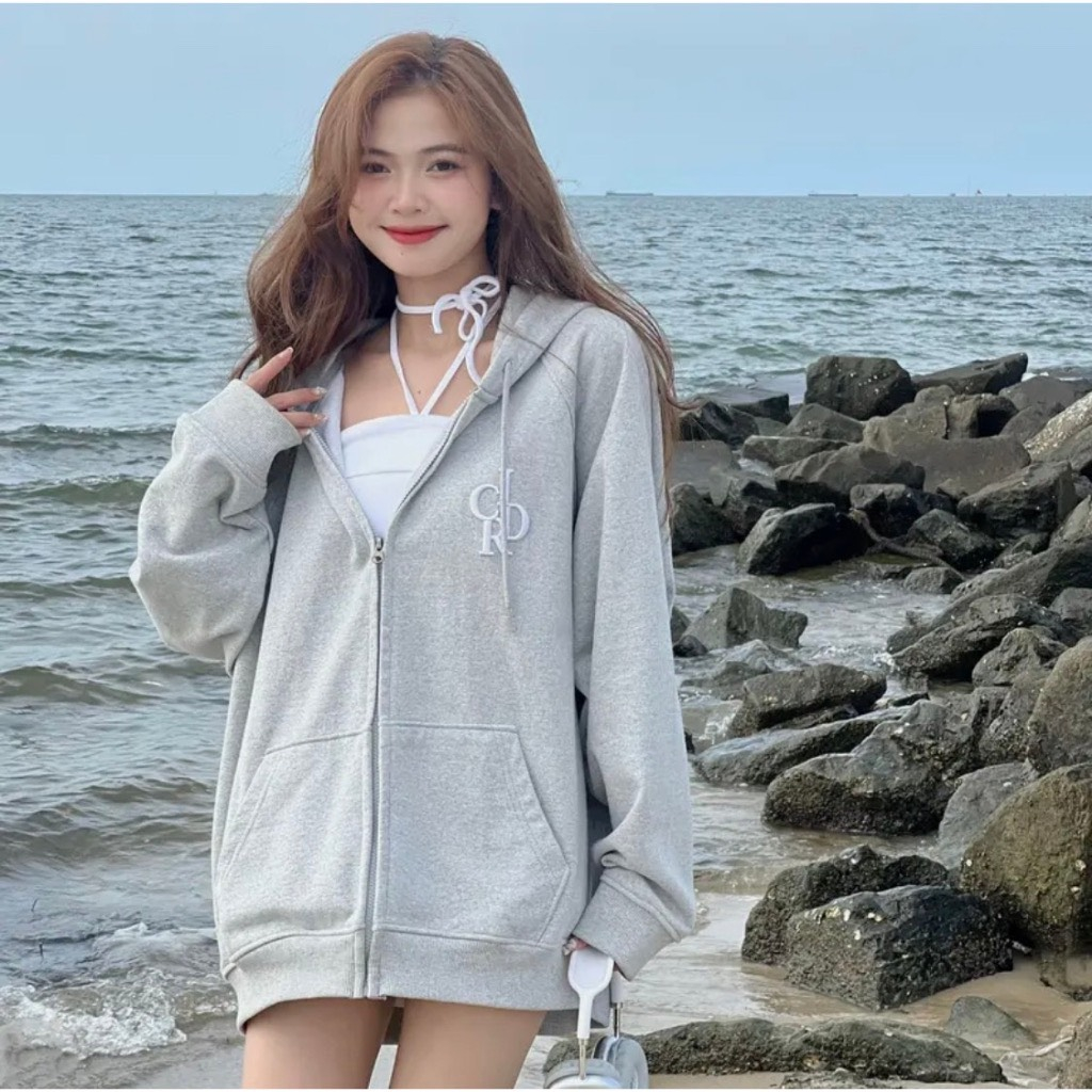 Áo Hoodie Zip CIDR , Áo Khoác Nỉ Form Rộng Mũ Trùm 2 Lớp Nam Nữ Unisex