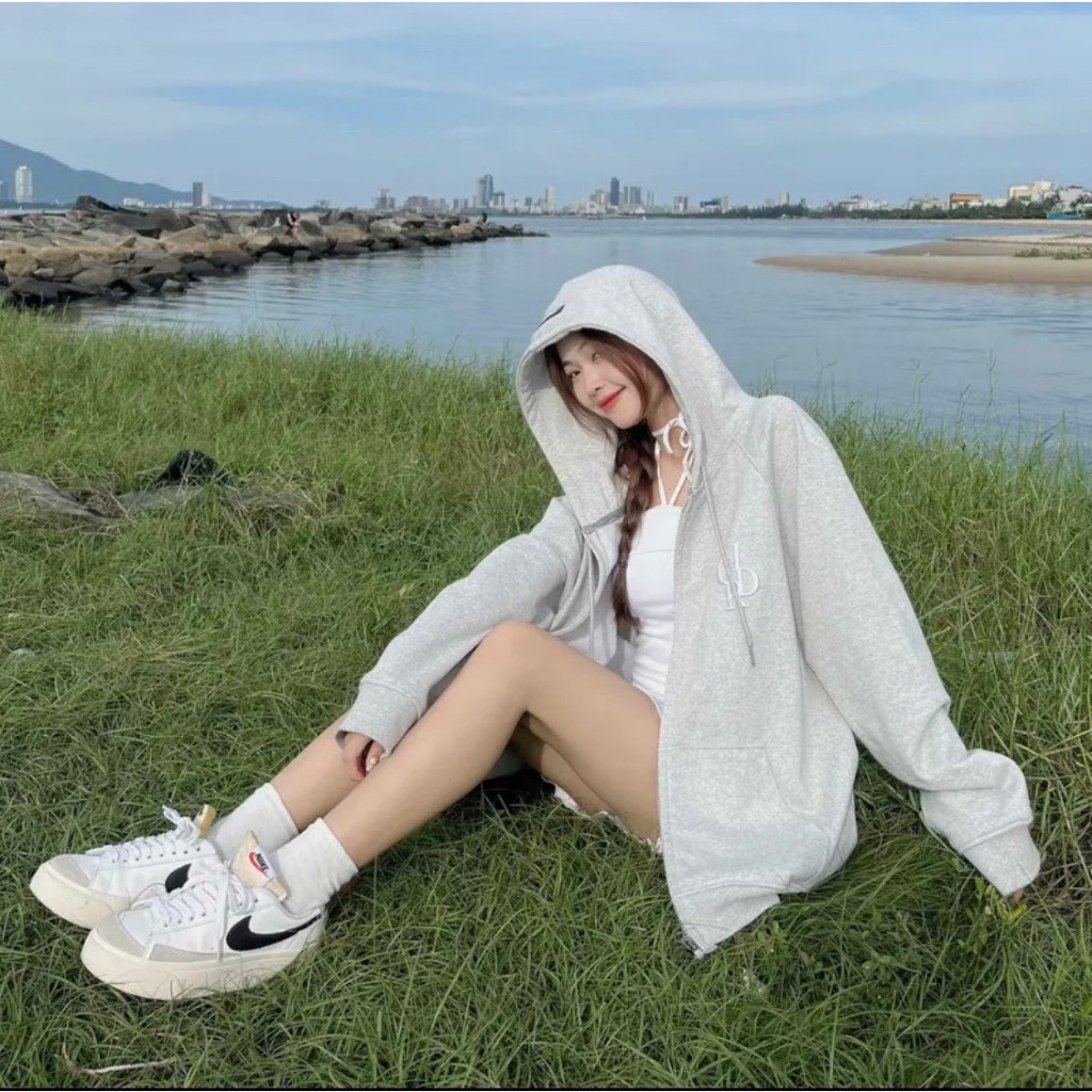 Áo Hoodie Zip CIDR , Áo Khoác Nỉ Form Rộng Mũ Trùm 2 Lớp Nam Nữ Unisex