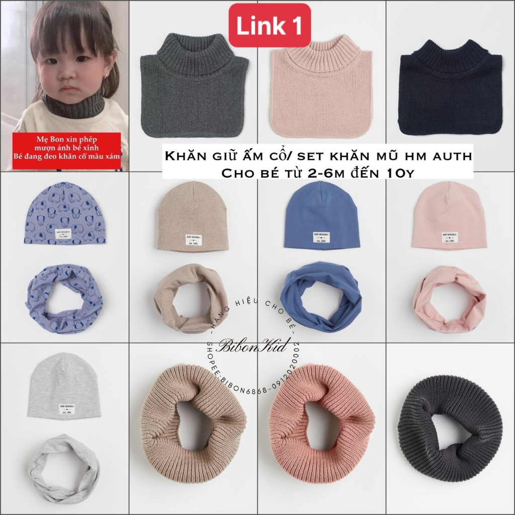 Khăn cổ len form nhỏ 4m-3y và 4-10y dạng chui đầu HM UK/JP ĐỌC KỸ LƯU Ý Ạ