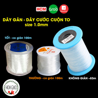  Dây xỏ vòng dây chun xâu vòng dây cước size 1mm cuộn to 100m HOA GẠO dây pha lê trong suốt handmade tự làm DIY 