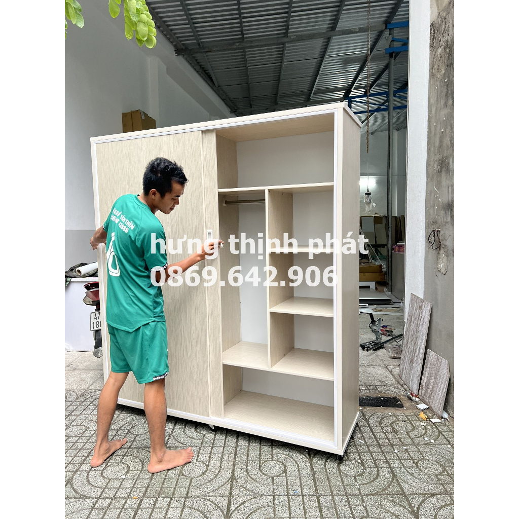 Tủ 4 cánh cửa lùa nhựa đài loan thiết kế giao hàng tận nơi