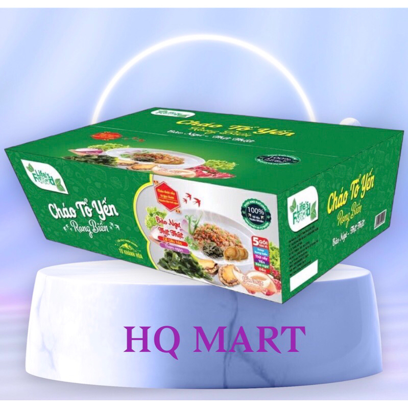 Thùng cháo tổ yến vị rong biển, vị thịt bằm, vị bào ngư thịt bằm, thịt bằm đậu xanh 50g + 30 gói