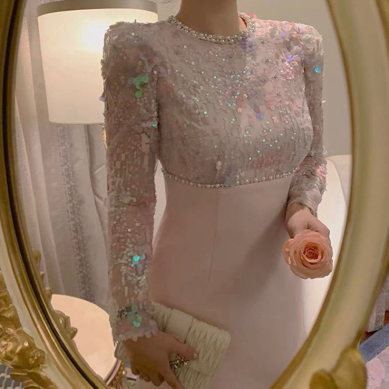 Đầm nữ phối kim tuyến hàng cao cấp