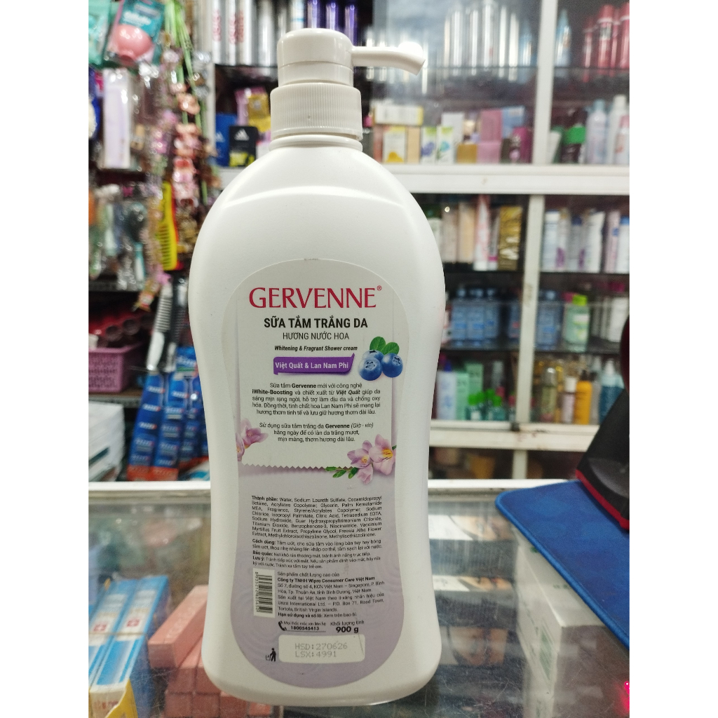 SỮA TẮM TRẮNG DA GERVENNE HƯƠNG NƯỚC HOA VIỆT QUẤT VÀ LAN NAM PHI 900ML - 1200ML