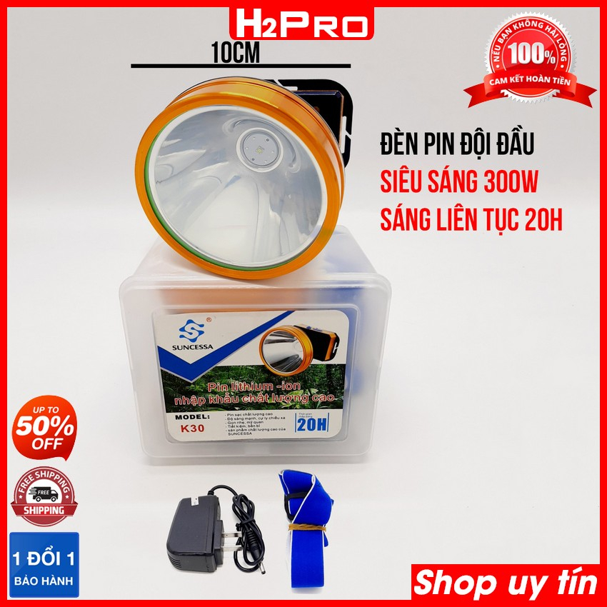Đèn Pin Đội Đầu Siêu Sáng, Đèn Led Chống Thấm Nước Kèm Sạc Tiện Dụng Cho Hoạt Động Ngoài Trời