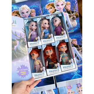 Đồ chơi búp bê công chúa Elsa và ana Frozen - Bộ 6 Búp Bê Công Chúa cho bé gái