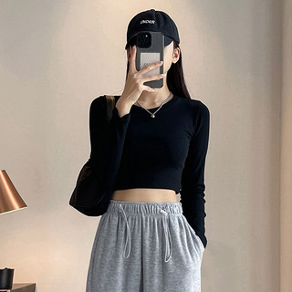 Áo croptop bozip dài tay cổ tròn nhiều màu peonyb nữ - Thun kiểu dáng ôm body bánh bèo tiểu thư hotgirl năng động đẹp
