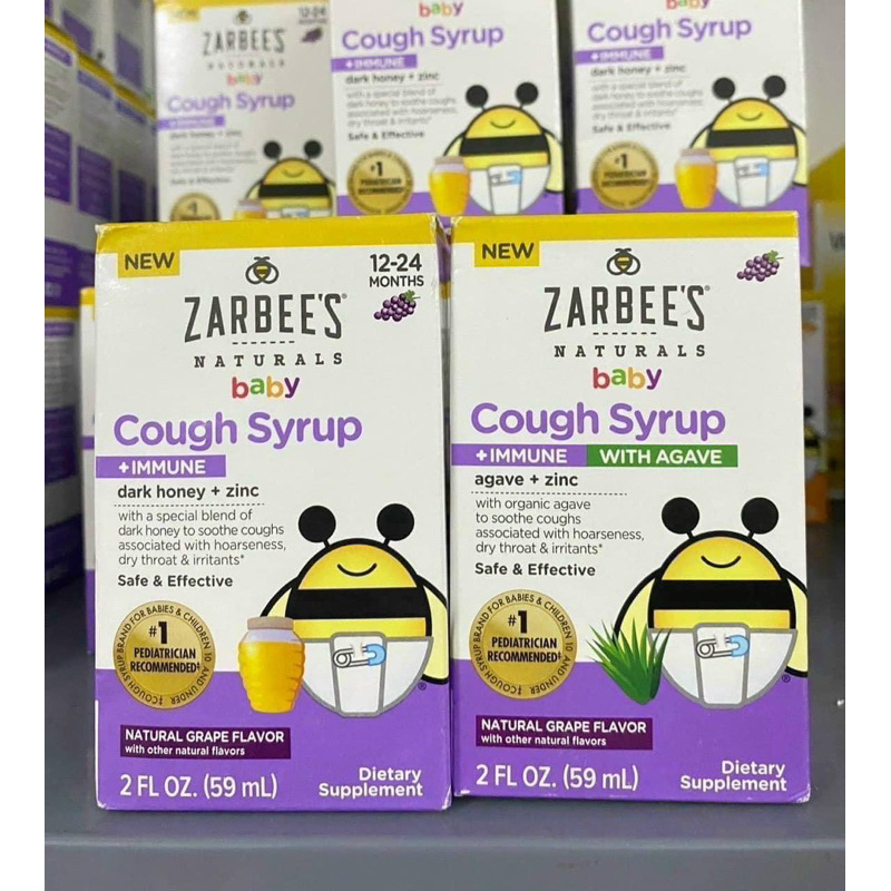 Siro ho và tăng đề kháng Cough + Immune Zabee Mỹ 59ml cho bé