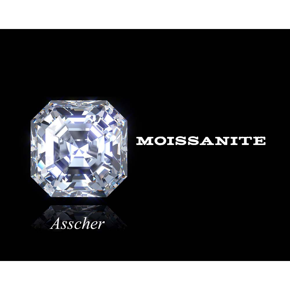 Moissanite Asscher Vuông Chặt Góc Giá Tốt