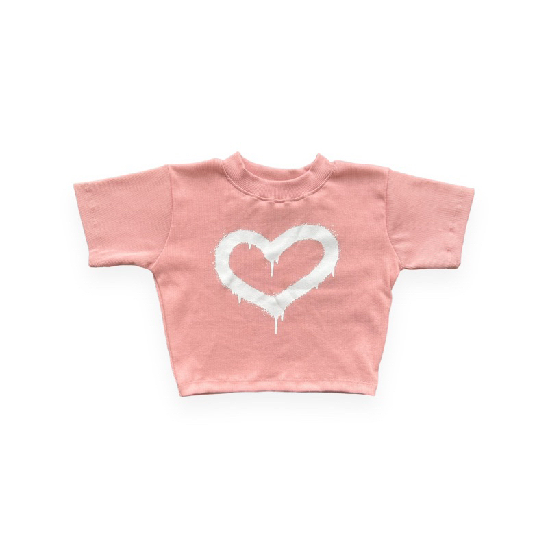 Áo phông croptop "Spray Heart" The Famous