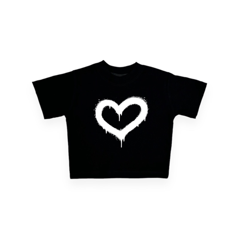 Áo phông croptop "Spray Heart" The Famous