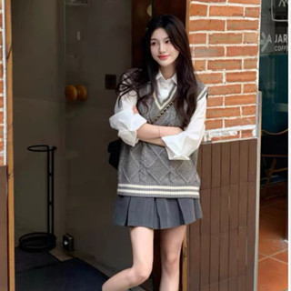 Áo gile len nữ vặn thừng cổ tim trám kim cương dày dặn form vừa màu pastel thổ cẩm Hàn Quốc DELIZ MALL